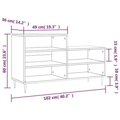 Skoreol 102x36x60 cm konstrueret træ sonoma-eg