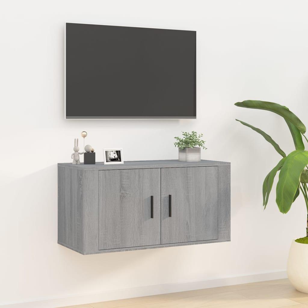 Væghængt tv-skab 80x34,5x40 cm grå sonoma