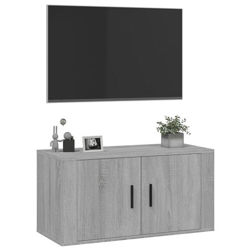 Væghængt tv-skab 80x34,5x40 cm grå sonoma