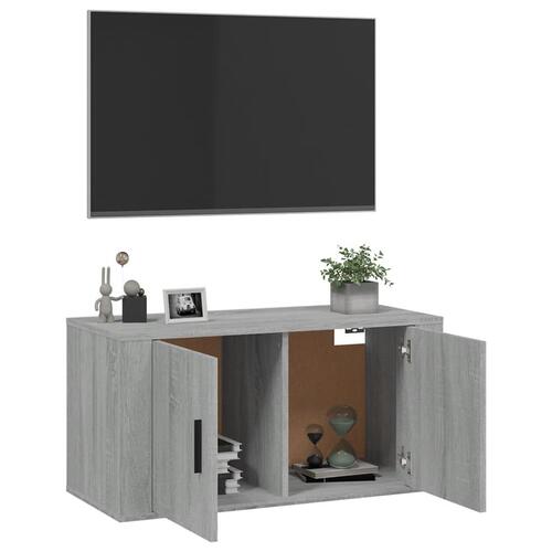Væghængt tv-skab 80x34,5x40 cm grå sonoma