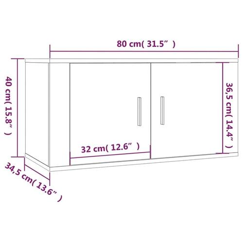 Væghængt tv-skab 80x34,5x40 cm grå sonoma