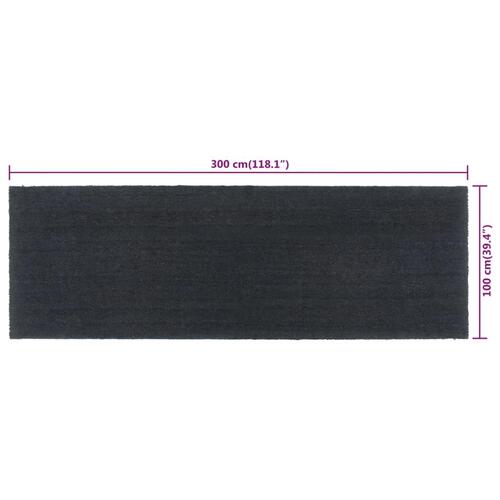 Dørmåtte 100x300 cm tuftet coir mørkegrå