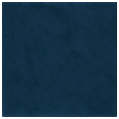 Vægpaneler 12 stk. 30x30 cm 1,08 m² fløjl blå