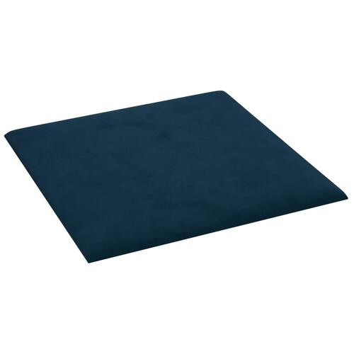 Vægpaneler 12 stk. 30x30 cm 1,08 m² fløjl blå