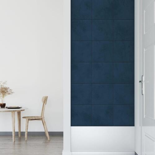 Vægpaneler 12 stk. 30x30 cm 1,08 m² fløjl blå