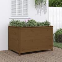 Højbed 119,5x82,5x78 cm massivt fyrretræ gyldenbrun