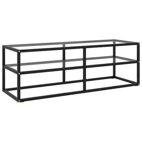 Tv-bord 120x40x40 cm hærdet glas sort