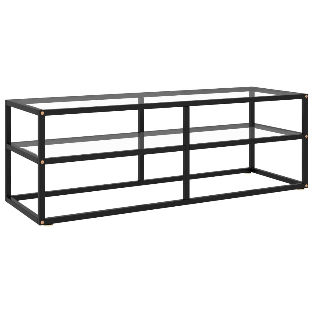 Tv-bord 120x40x40 cm hærdet glas sort