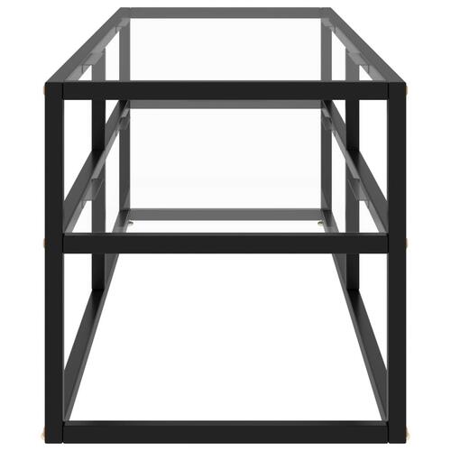 Tv-bord 120x40x40 cm hærdet glas sort