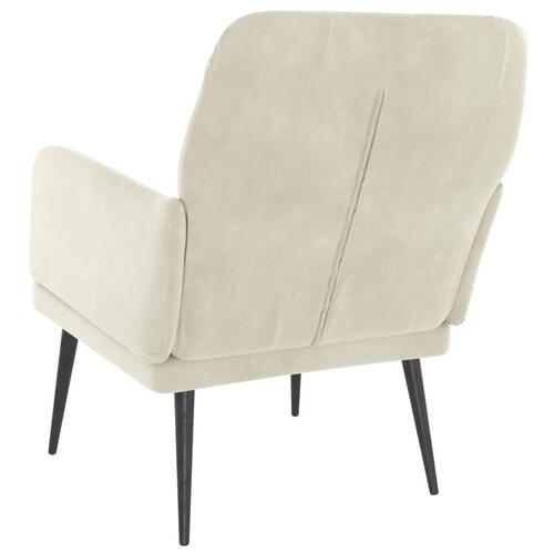Lænestol 62x79x79 cm velour cremefarvet