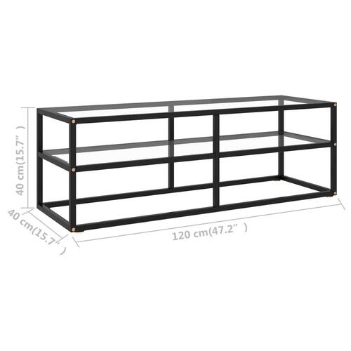 Tv-bord 120x40x40 cm hærdet glas sort