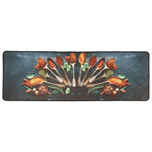 Køkkentæppe 60x180 cm vaskbart og skridsikkert flerfarvet