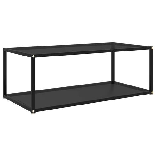 322898 Coffee Table Black 100x50x35 cm Tempered Glass