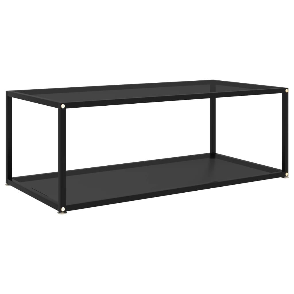 322898 Coffee Table Black 100x50x35 cm Tempered Glass