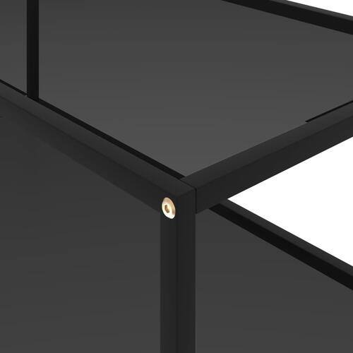 322898 Coffee Table Black 100x50x35 cm Tempered Glass
