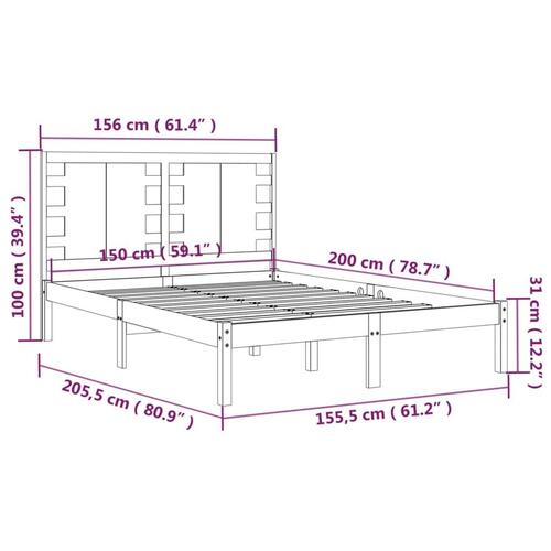 Sengeramme 150x200 cm massivt træ