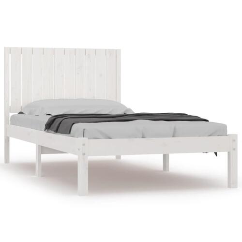 Sengeramme 100x200 cm massivt fyrretræ hvid