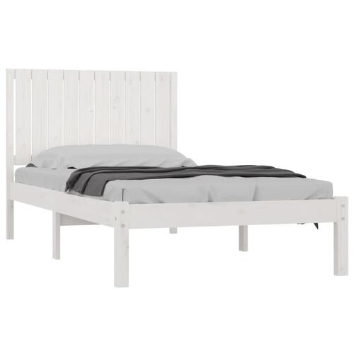 Sengeramme 100x200 cm massivt fyrretræ hvid