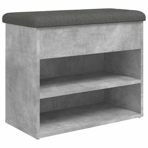 Skobænk 62x32x50 cm konstrueret træ betongrå