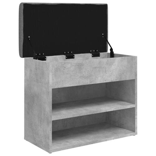 Skobænk 62x32x50 cm konstrueret træ betongrå