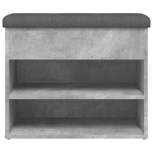 Skobænk 62x32x50 cm konstrueret træ betongrå