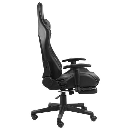 Drejelig gamingstol med fodstøtte PVC grå