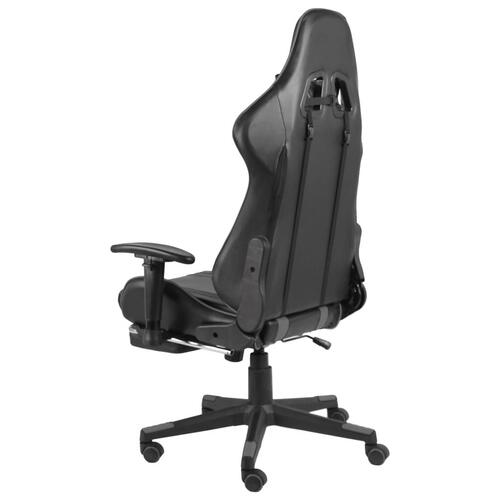 Drejelig gamingstol med fodstøtte PVC grå