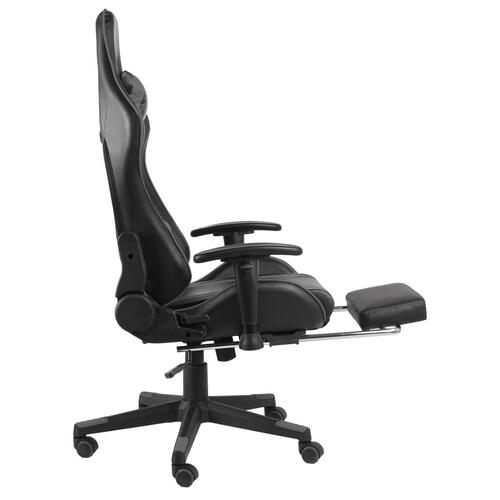 Drejelig gamingstol med fodstøtte PVC grå