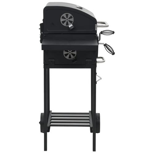 Kuldrevet grill med bundhylde sort