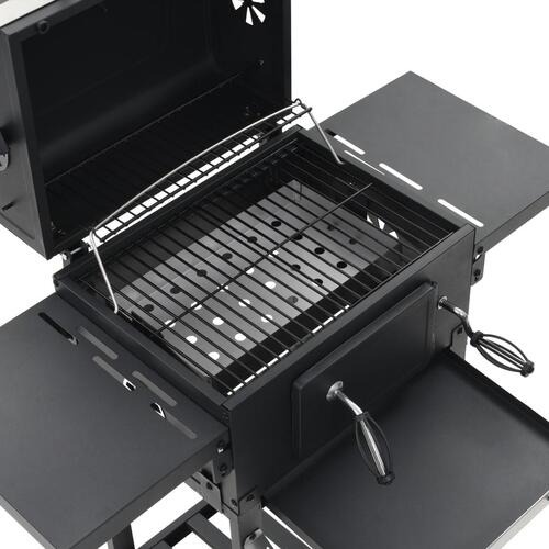 Kuldrevet grill med bundhylde sort