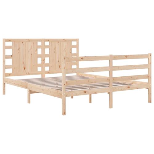 Sengeramme uden madras 150x200 cm massivt fyrretræ
