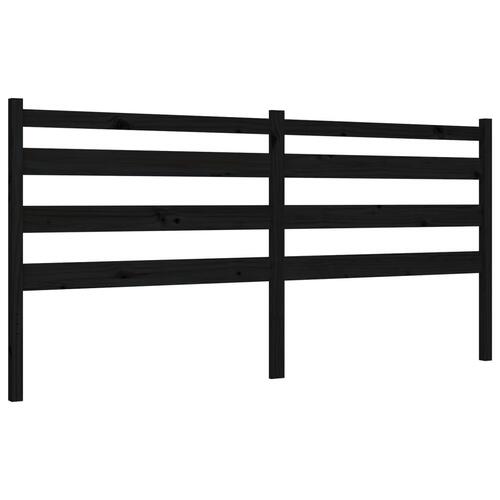 Sengeramme med sengegavl 180x200 cm massivt træ sort