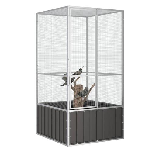 Fuglebur 111x107x211,5 cm galvaniseret stål antracitgrå
