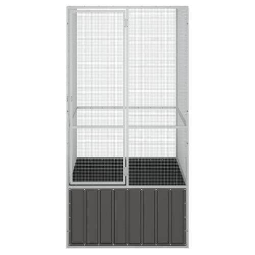 Fuglebur 111x107x211,5 cm galvaniseret stål antracitgrå