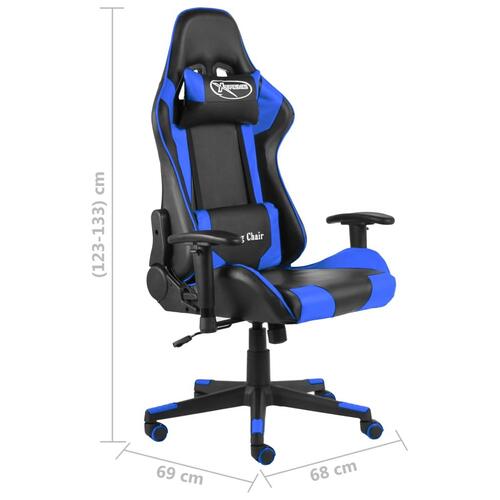 Drejelig gamingstol PVC blå