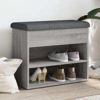 Skobænk 62x32x50 cm konstrueret træ grå sonoma-eg