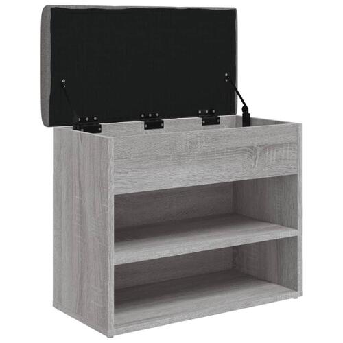 Skobænk 62x32x50 cm konstrueret træ grå sonoma-eg