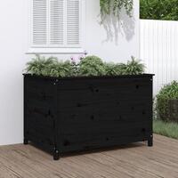 Højbed 119,5x82,5x78 cm massivt fyrretræ sort