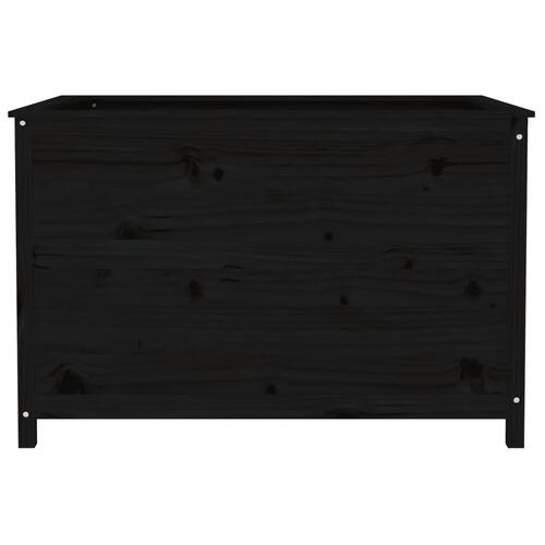Højbed 119,5x82,5x78 cm massivt fyrretræ sort