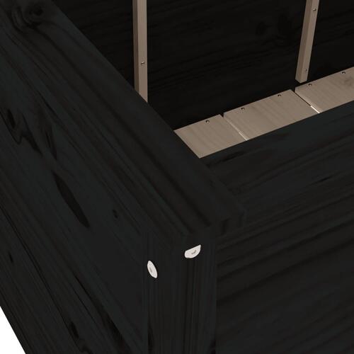 Højbed 119,5x82,5x78 cm massivt fyrretræ sort