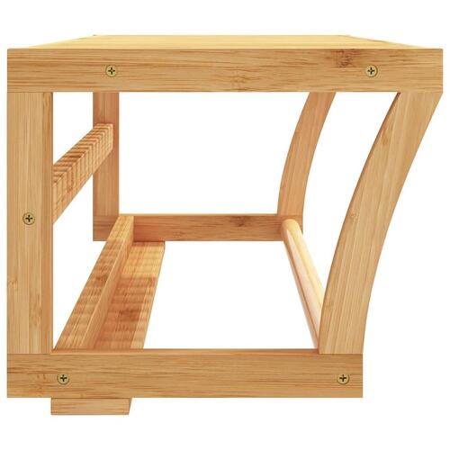 Håndklædeholder 60x25x20 cm væghængt bambus