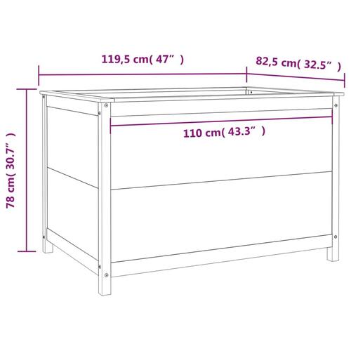 Højbed 119,5x82,5x78 cm massivt fyrretræ sort