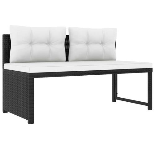 Haveloungesæt 4 dele polyrattan sort