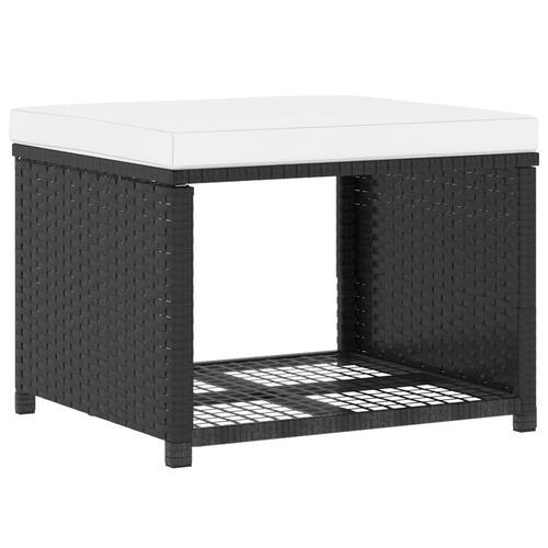 Haveloungesæt 4 dele polyrattan sort