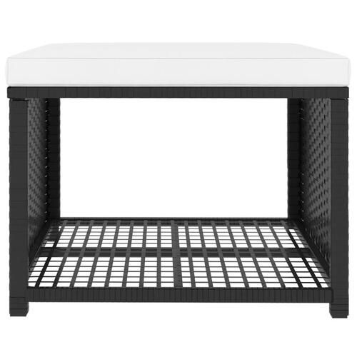 Haveloungesæt 4 dele polyrattan sort
