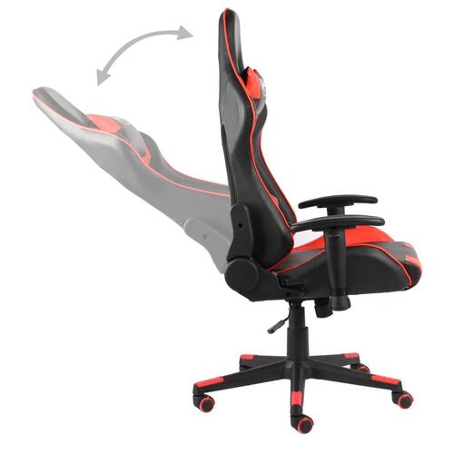 Drejelig gamingstol PVC rød