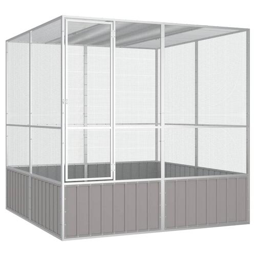 Fuglebur 213,5x217,5x211,5 cm galvaniseret stål grå