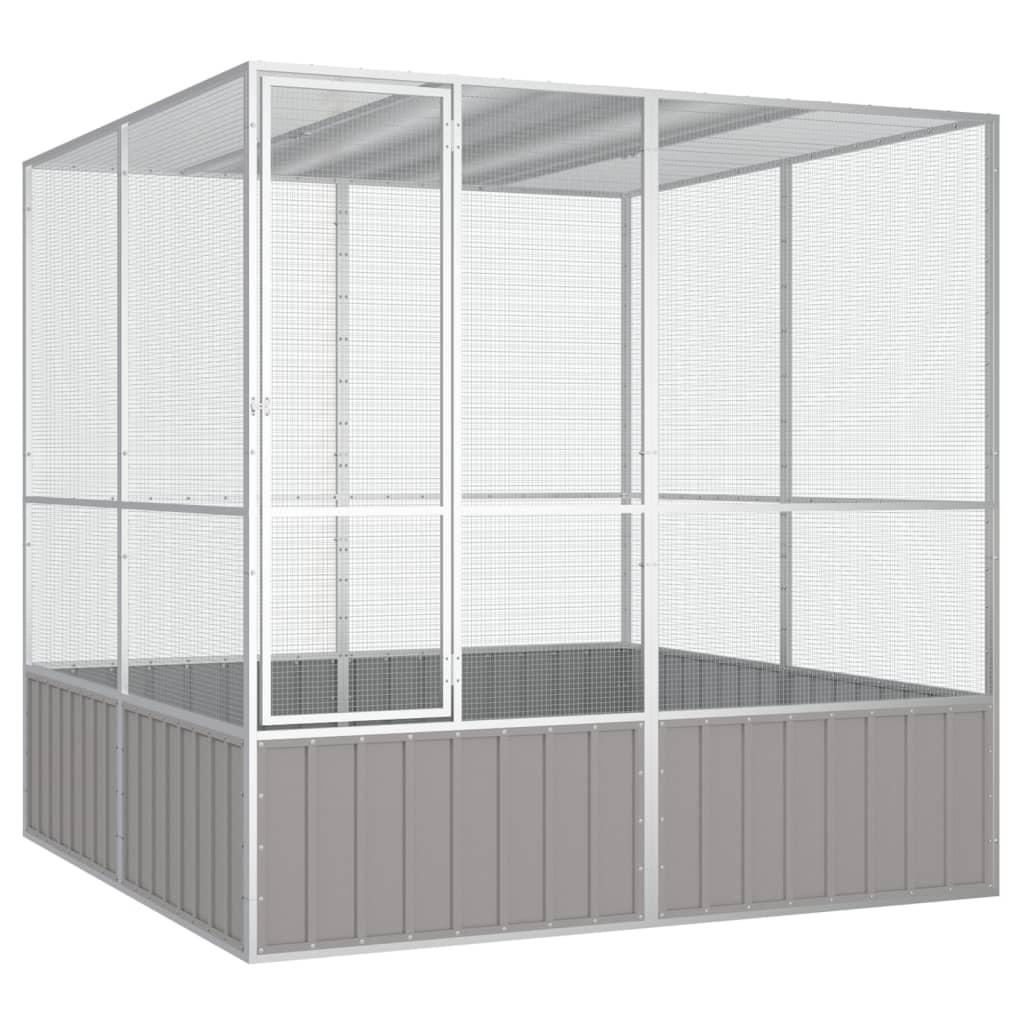 Fuglebur 213,5x217,5x211,5 cm galvaniseret stål grå