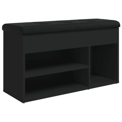 Skobænk 82x32x45,5 cm konstrueret træ sort