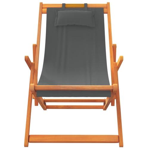 Foldbare strandstole 2 stk. stof grå